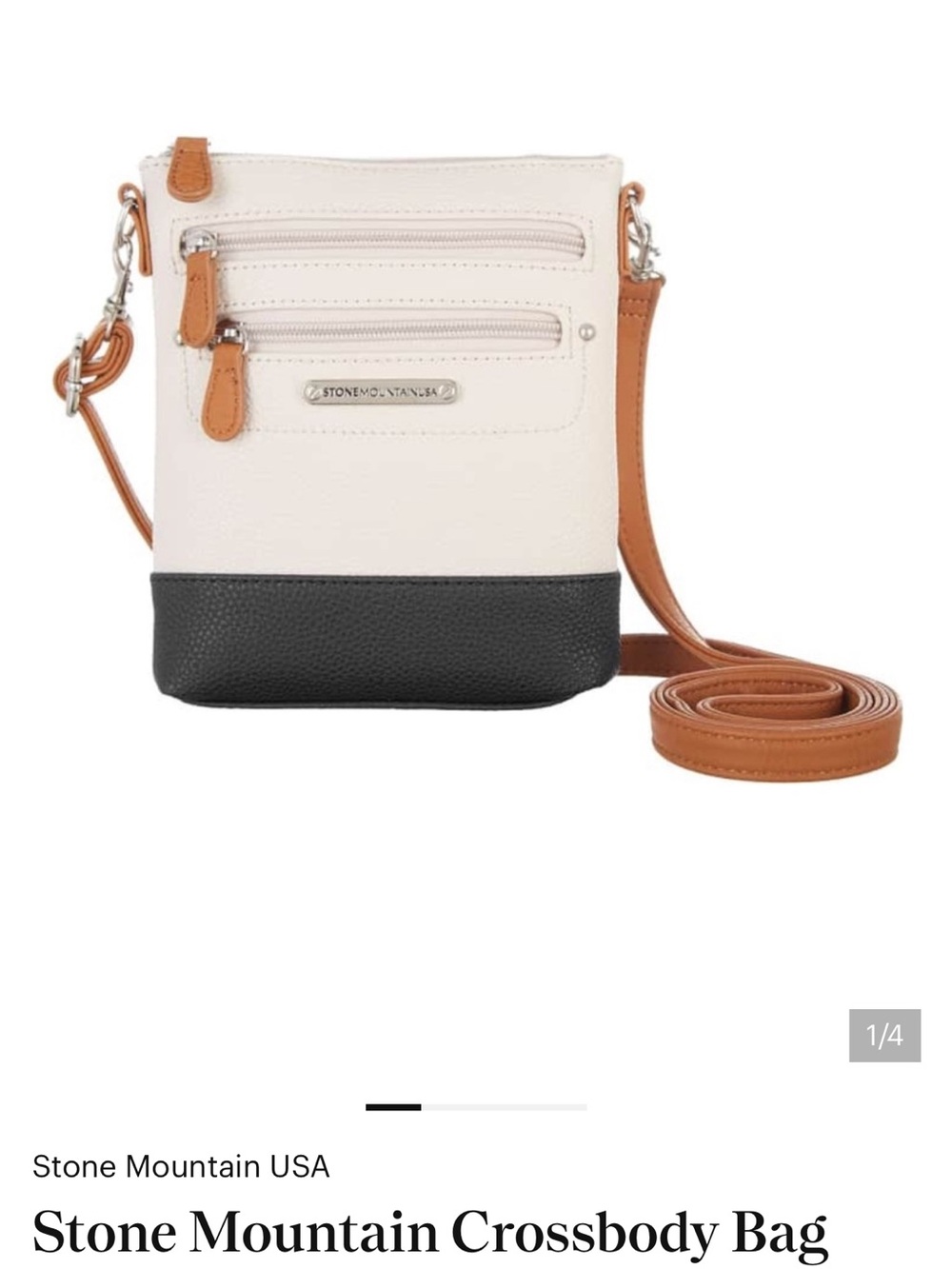 Stone Mountain Cream, Black & Tan Crossbody Bag